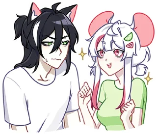 Стикер @stickers_vk Мауси и Рен на каникулах без надписей - 6