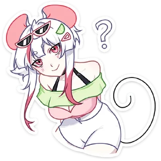 Стикер @stickers_vk Мауси и Рен на каникулах без надписей - 1