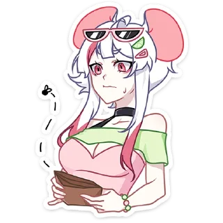 Стикер Мауси и Рен на каникулах @TgSticker - 0