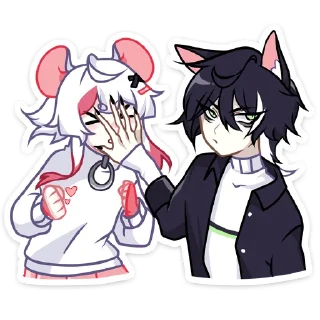 Sticker Мауси в кофте @stickers_vk без надписей - 1