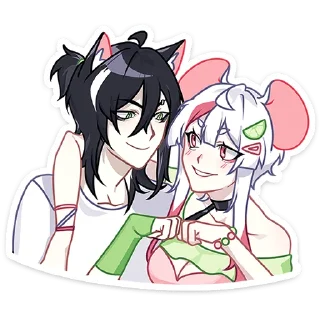 Стикер Мауси и Рен на каникулах :: @stickroom - 8