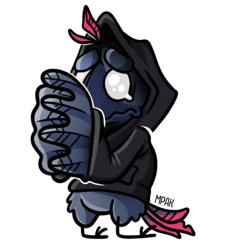 Sticker Мрачноворон by @sledupo - 2