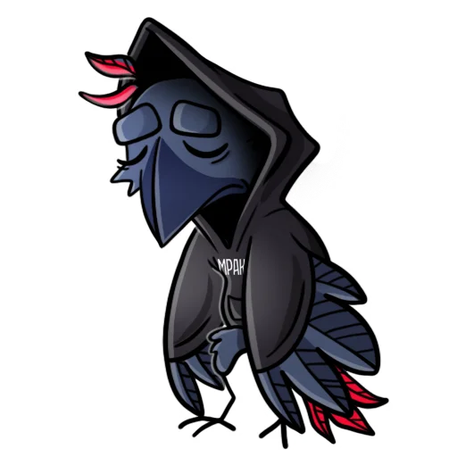Sticker Мрачноворон by @sledupo - 0