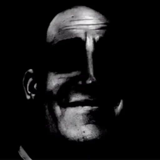 black and white man human face