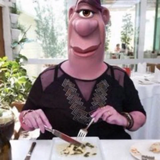 person tableware human face