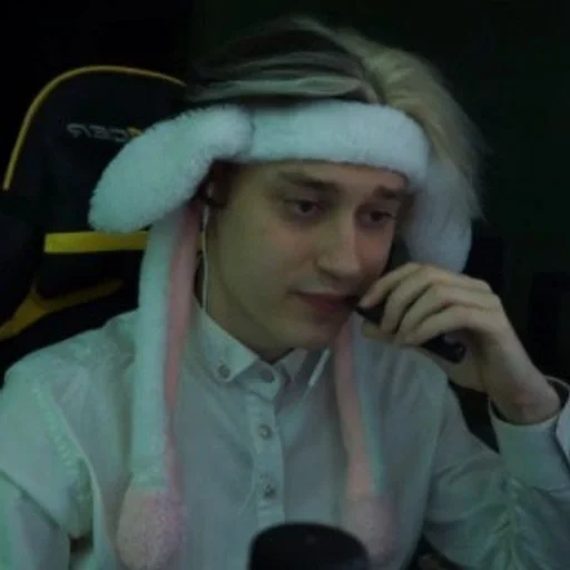 person human face headphones