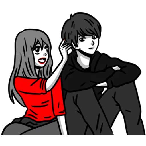 Sticker Manga couple in love - Valentine's Day @Nekosticker - 10