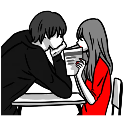 Sticker Manga couple in love - Valentine's Day @Nekosticker - 4