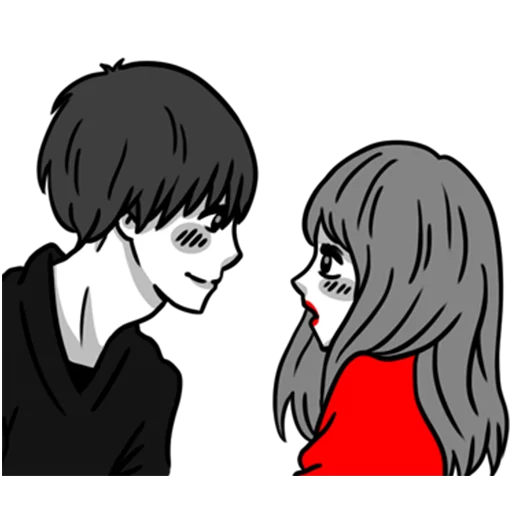 Manga couple in love - Valentine's Day @Nekosticker - 