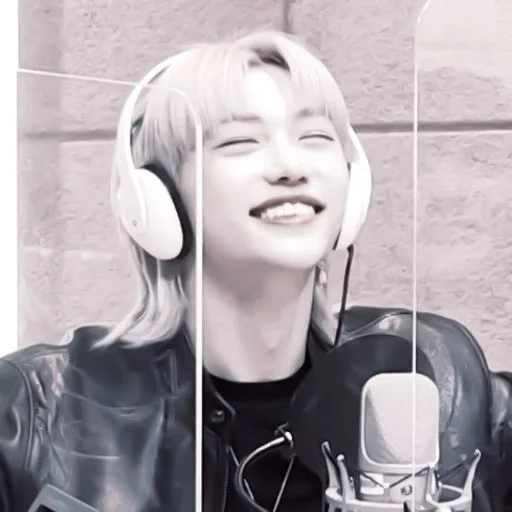 human face headphones smile