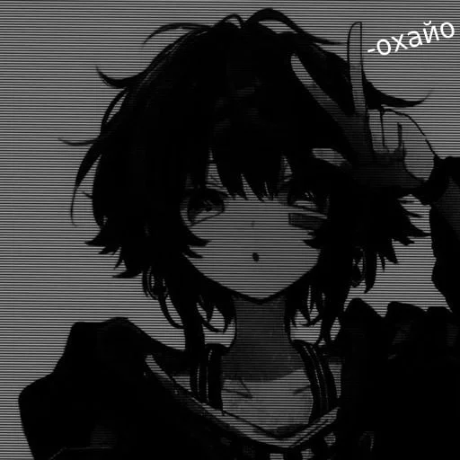 cartoon black and white anime