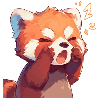 Sticker Red panda @cute_enot_art - 4