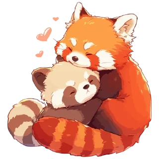 Sticker Red panda @cute_enot_art - 6