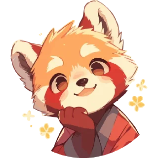 Sticker Red panda @cute_enot_art - 3