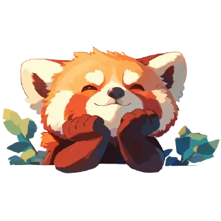 Sticker Red panda @cute_enot_art - 1