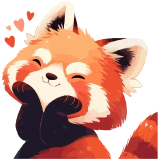 Sticker Red panda @cute_enot_art - 11
