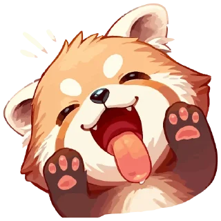Sticker Red panda @cute_enot_art - 0