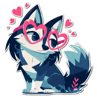 Sticker Волчата 🌙  @cute_enot_art - 1