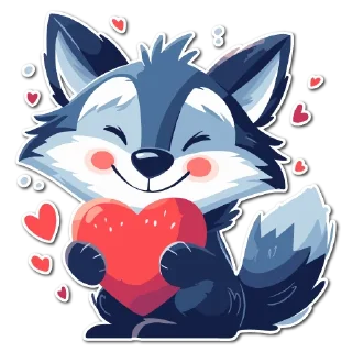 Sticker Волчата 🌙  @cute_enot_art - 6