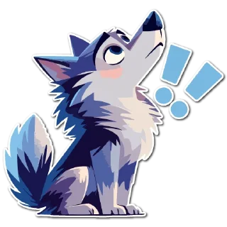 Sticker Волчата 🌙  @cute_enot_art - 9