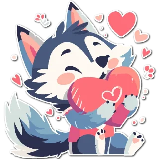 Sticker Волчата 🌙  @cute_enot_art - 0