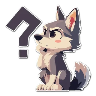 Sticker Волчата 🌙  @cute_enot_art - 8