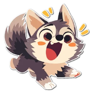 Sticker Волчата 🌙  @cute_enot_art - 5