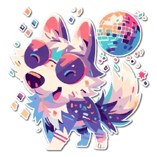 Sticker Волчата 🌙  @cute_enot_art - 7