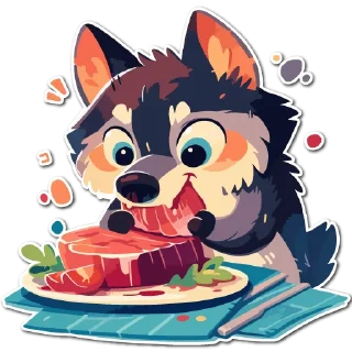 Sticker Волчата 🌙  @cute_enot_art - 11