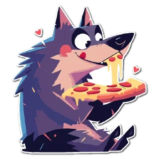Sticker Волчата 🌙  @cute_enot_art - 3