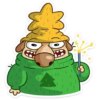 Стикер Новогодний Дигги (@TgSticker) - 9