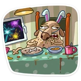 Стикер Новогодний Дигги (@TgSticker) - 7