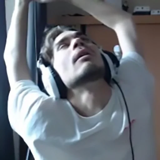 person human face headphones