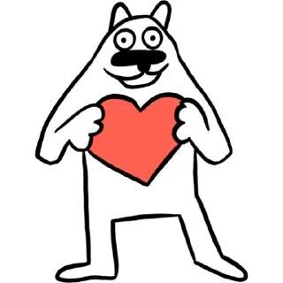 Sticker White Dog - 3