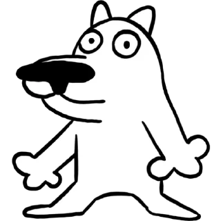 Sticker White Dog - 0