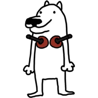 Sticker White Dog - 10