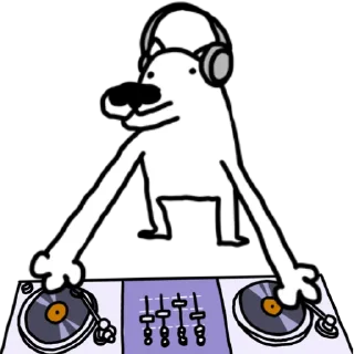 Sticker White Dog - 5