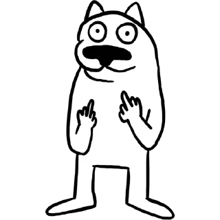 Sticker White Dog - 8