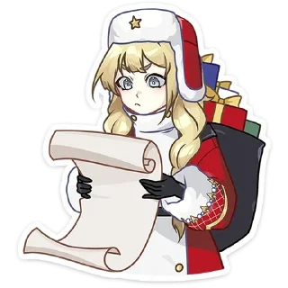 Sticker Новогодний посыльной Аня @anime4_arts - 6