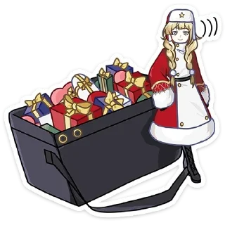 Sticker Новогодний посыльной Аня @anime4_arts - 4