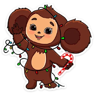 Sticker Новогодний Чебурашка @TgSticker - 2