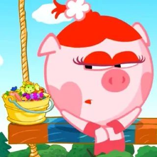 Стикер Нюша, которая из смешариков 🐽💕 - 0