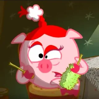 Стикер Нюша, которая из смешариков 🐽💕 - 6