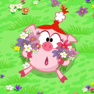 Стикер Нюша, которая из смешариков 🐽💕 - 10