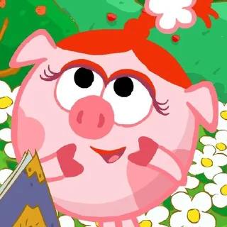 Стикер Нюша, которая из смешариков 🐽💕 - 5