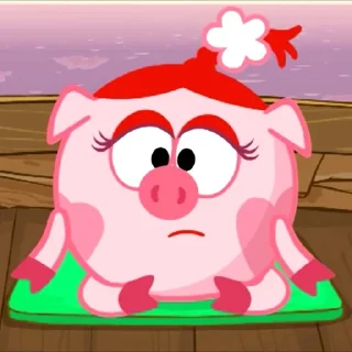 Стикер Нюша, которая из смешариков 🐽💕 - 3