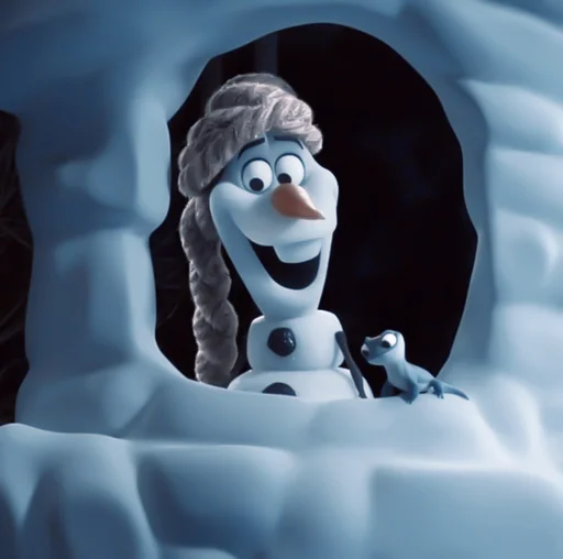 cartoon animation snowman