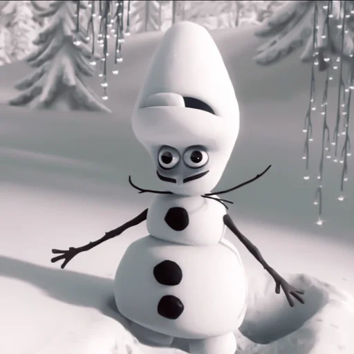 snowman cartoon christmas tree