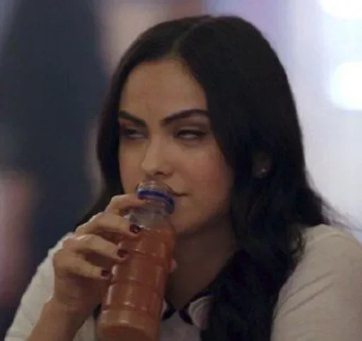 human face person soft drink