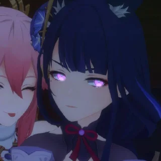 Стикер Яэ Мико~Баал @No_emotionsQW @Ctikerubot - 2